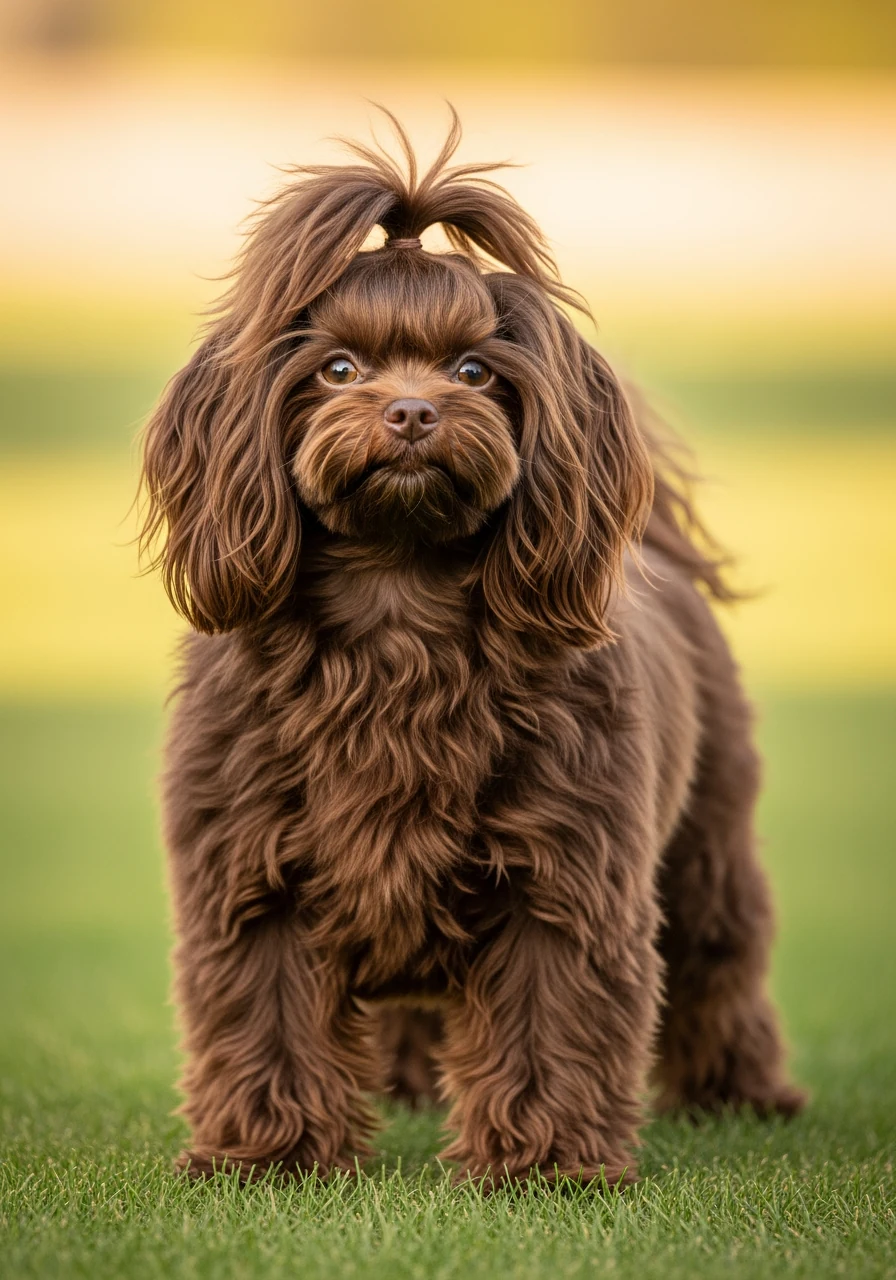 Bolonka Zwetna adulte en bonne santé, pelage brillant et regard vif
